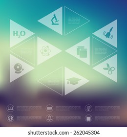 education infographic with unfocused background