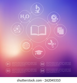 education infographic with unfocused background