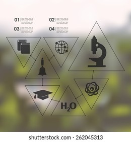 education infographic with unfocused background