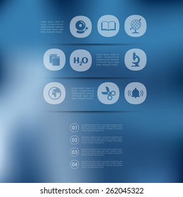 education infographic with unfocused background