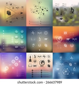 education infographic with unfocused background