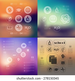 education infographic with unfocused background