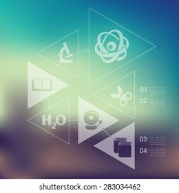 education infographic with unfocused background