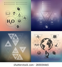 education infographic with unfocused background