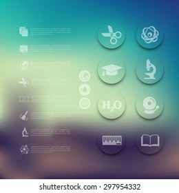 education infographic with unfocused background