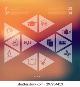 education infographic with unfocused background