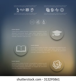 education infographic with unfocused background
