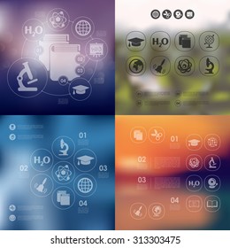 education infographic with unfocused background