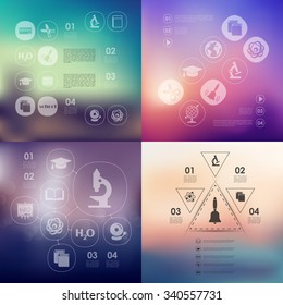 education infographic with unfocused background