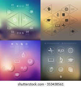 education infographic with unfocused background