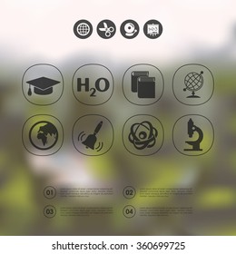 education infographic with unfocused background