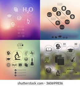 education infographic with unfocused background
