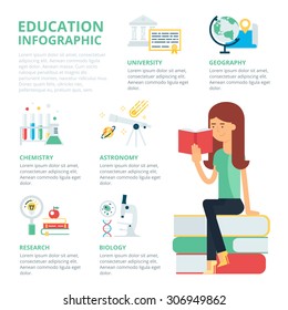 Education infographic, vector illustration