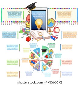 Education infographics back to school elements vector illustration of education 