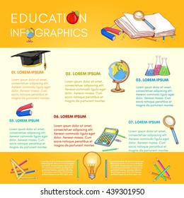 Education infographics back to school online education vector template 