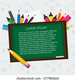 Education infographics. Concept student vector blackboard