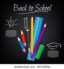 Education infographics. Concept student vector blackboard