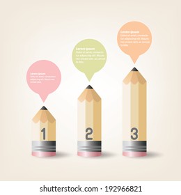 Education Infographics pencil Template Design