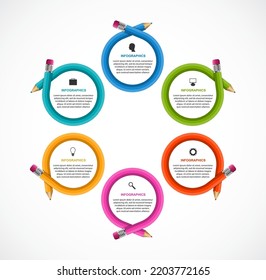 Education infographics for presentations or information banner. Can be used for workflow layout, diagram, report.