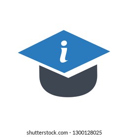 Education information icon vector - blue