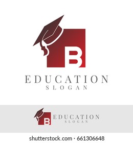 education initial Letter B Logo design