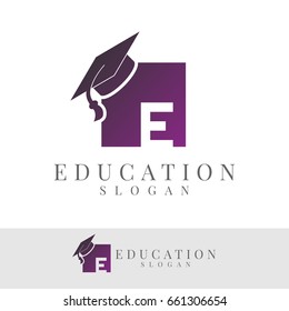 education initial Letter E Logo design