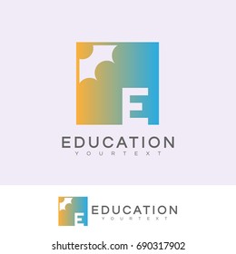 education initial Letter E Logo design