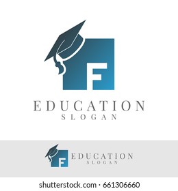 education initial Letter F Logo design