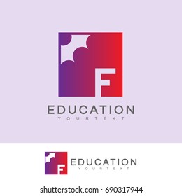education initial Letter F Logo design