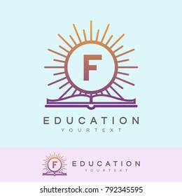education initial Letter F Logo design