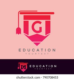 education initial Letter G Logo design