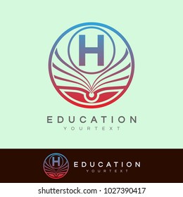 education initial Letter H Logo design