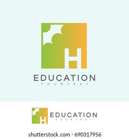 education initial Letter H Logo design
