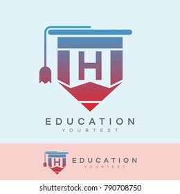 education initial Letter H Logo design