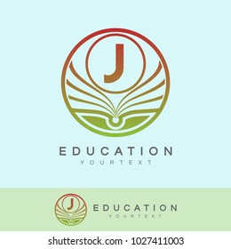 education initial Letter J Logo design