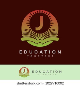 education initial Letter J Logo design