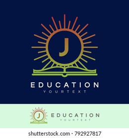 education initial Letter J Logo design