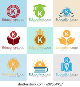 education initial Letter K Logo set
