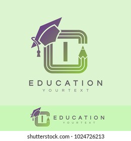 education initial Letter I Logo design