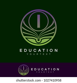education initial Letter I Logo design