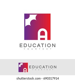 education initial Letter A Logo design
