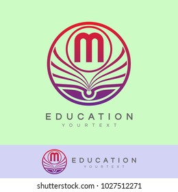education initial Letter M Logo design