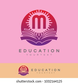 education initial Letter M Logo design