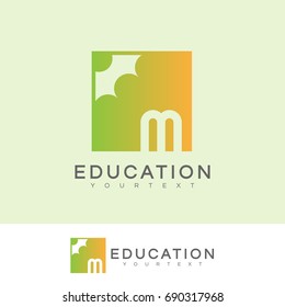 education initial Letter M Logo design