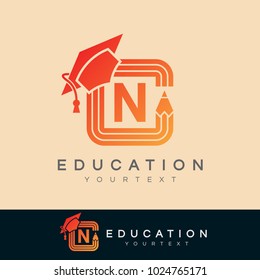 education initial Letter N Logo design