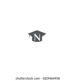 Diseño del logotipo de la letra N inicial de educación
