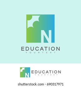 education initial Letter N Logo design