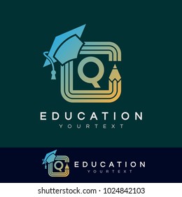 education initial Letter Q Logo design
