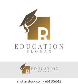 education initial Letter R Logo design