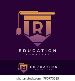 education initial Letter R Logo design